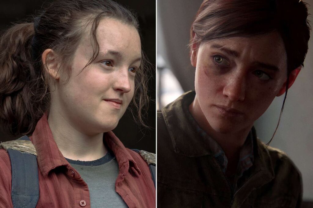Comparison of Bella Ramsey’s Ellie from the HBO series and the original game version of Ellie from The Last of Us.