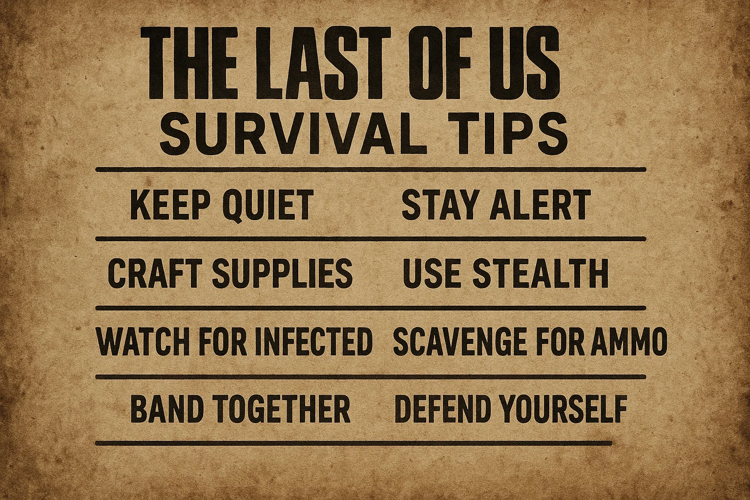 The Last of Us survival tips